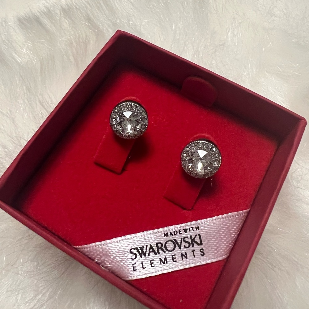 Swarovski Silver Crystal Stud Earrings